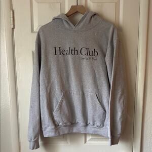 Sporty & Rich Health Club Hoodie Heather Grey & Black size large